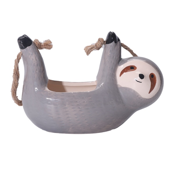Liten hängande kruka i keramik - Grå - för växter - Design av sengångare