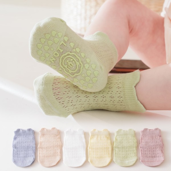 ABS-sukat 6-pakkaus Baby taaperoille ABS-luistamattomat sukat puuvillaa