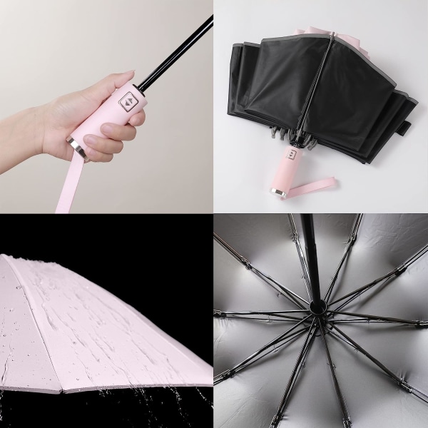 Kompakt solbeskyttende paraply Vindtæt omvendt paraply til R