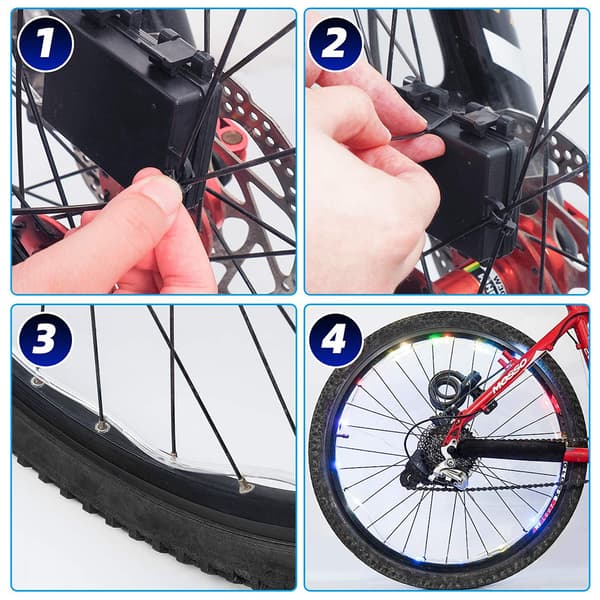 2m lang LED cykelhjul lys! Nyd 100% lysstyrke og synlighed
