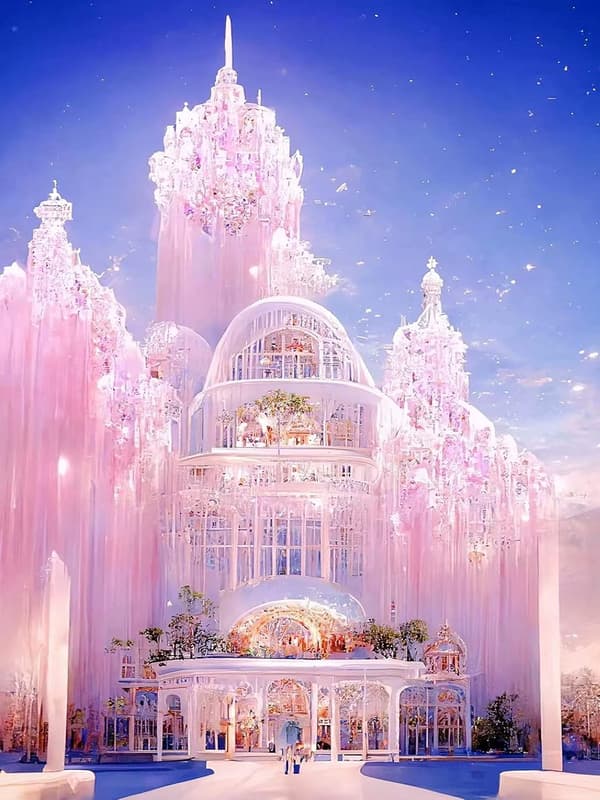 (30 x 40 cm, Fantasy Castle-C) 5D Diamantkunstmalingssett, Slott