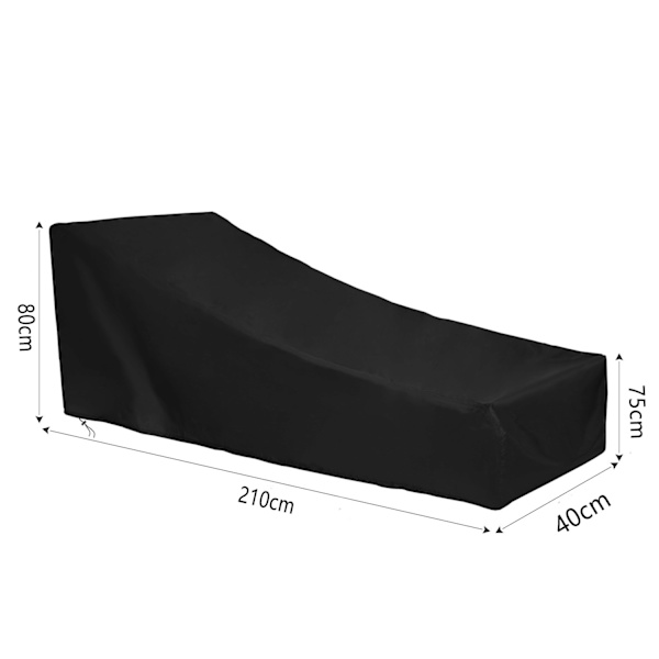 Utomhus Lounge-överdrag - Vattentäta Lounge-stolsöverdrag med slitstarkt 210D-material, Premium Chaise Cha