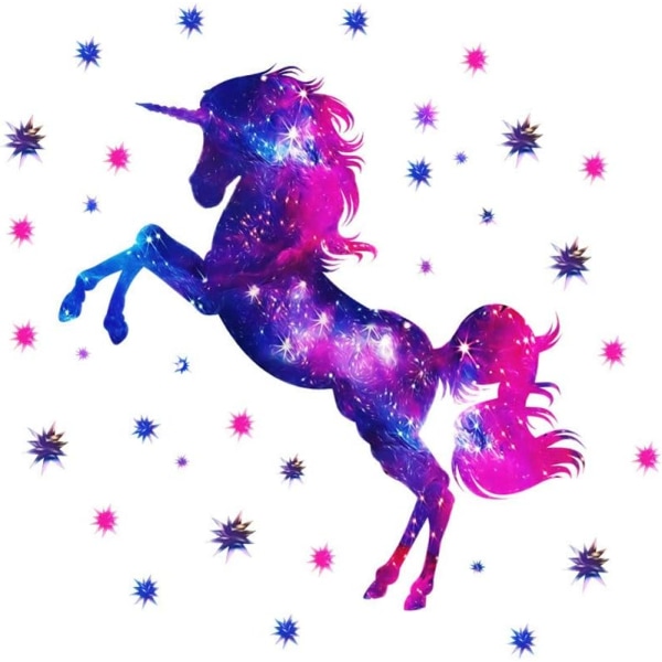 Starry Sky Unicorn vægoverføringsbillede til børneværelse vinyl vægoverføringsbillede