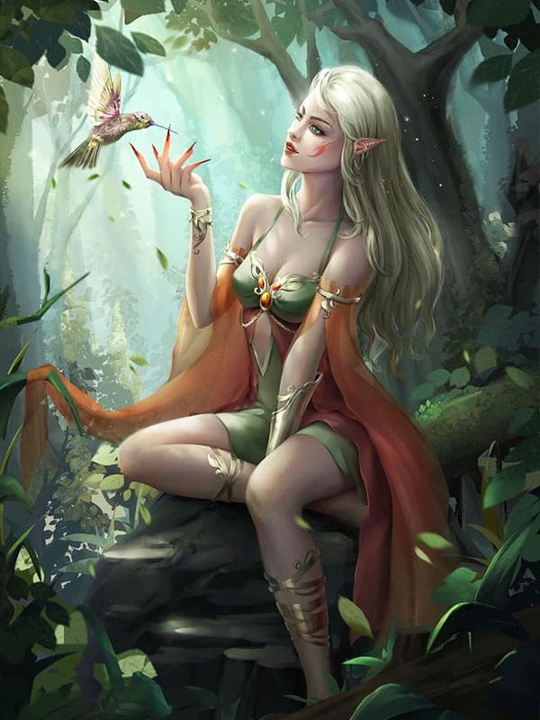 30x40cm Voksne Børn 5D DIY Diamantmaleri Sæt - Blond Elf
