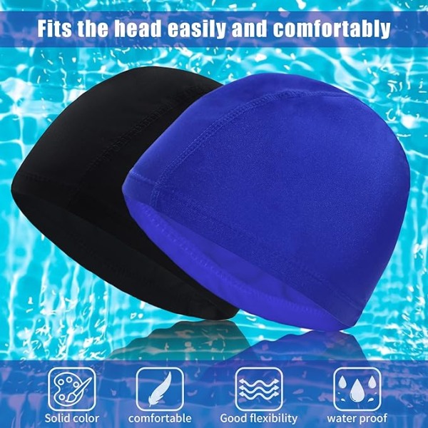 2 st Simbadmössor Pool Vuxen Simning Simbadmössor Mjuk Polyester