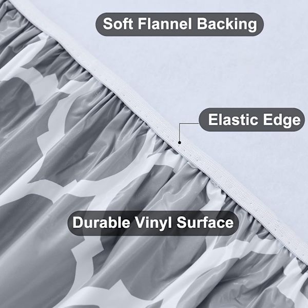 (122 cm i diameter) Flanell elastisk rund bordsduk tryckt marockansk stretch bordsduk elastisk kant de