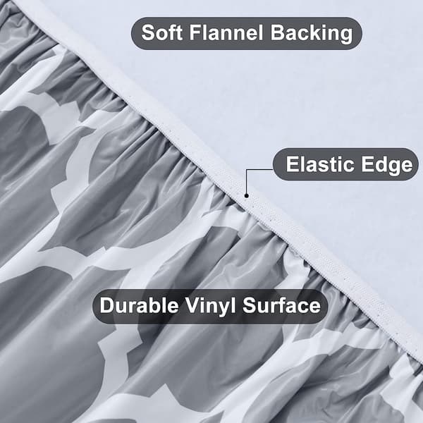 (122 cm i diameter) Flanell elastisk rundt duk trykt marokkansk stretchduk elastisk kant de