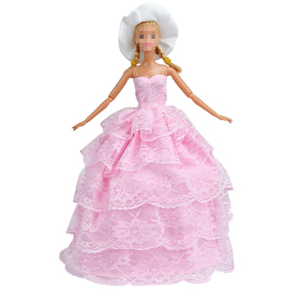 5 st Barbie Kläder Tillbehör Dockbröllopsklänning Prinsessklänning