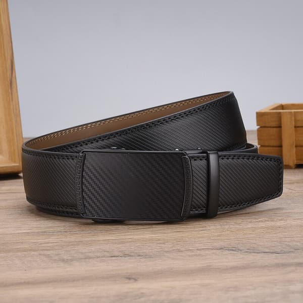Svart twill herr bälte, läder spärr bälte för män med spänne