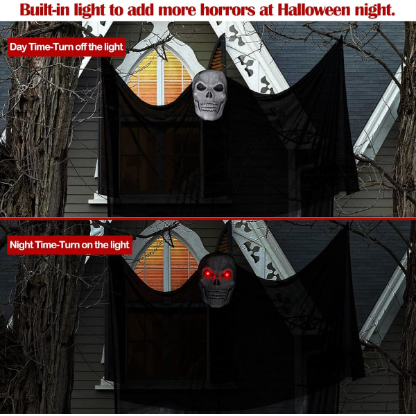 13.94ft Halloween-spöke Hängande Dekorationer med LED-upplysta Ögon