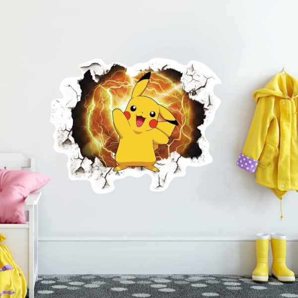 Pikachu väggdekaler för barnrum, självhäftande dekaler