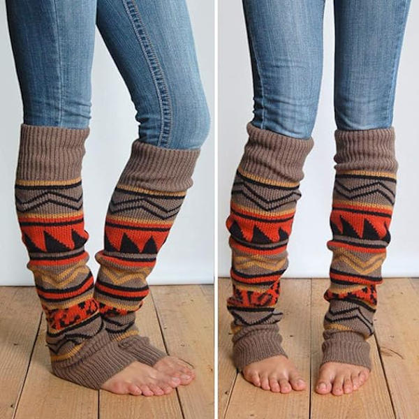 2 Par Benvärmare Stickade Gaiter Kvinnor Vinter Långa Leggings Strumpa