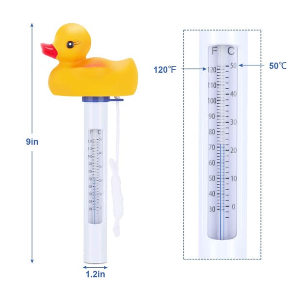 Flydende Pool Termometer, Vandtemperatur Termometer med Snøre
