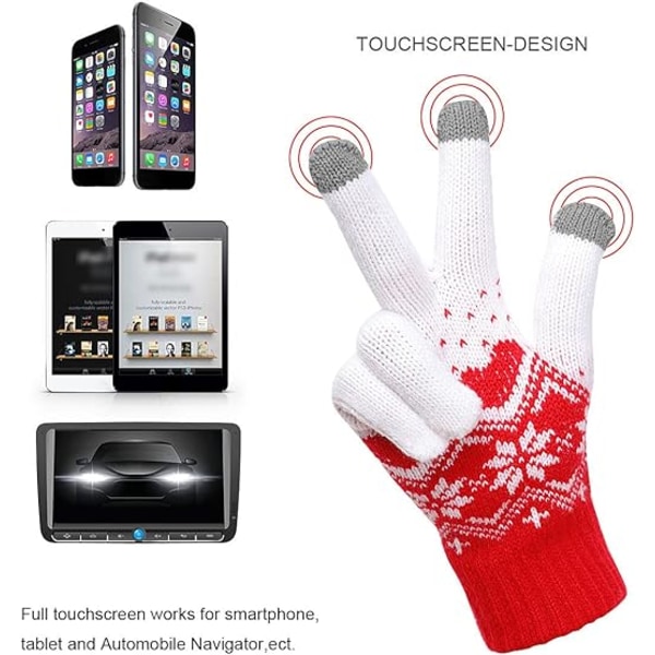 Touchscreen-handsker til kvinder 1 par strikkede vinterhandsker Touch S