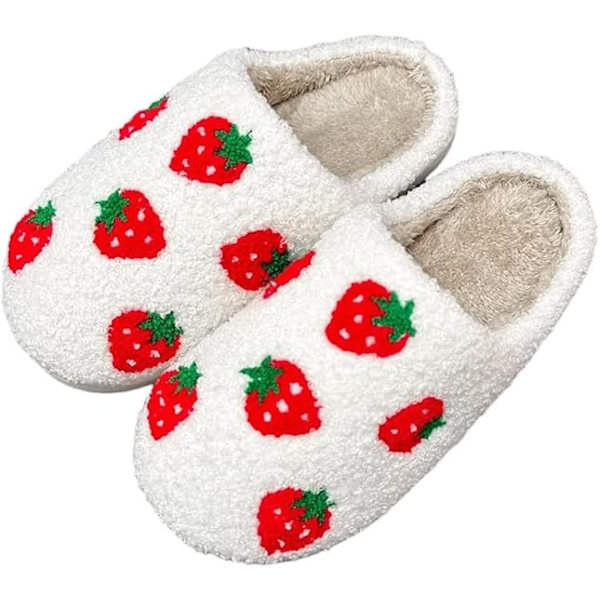 (S) Naisten Miesten Mansikkatoffelit Talvi Pehmeät Memory Foam Pörröiset Lämpimät Kotitossut