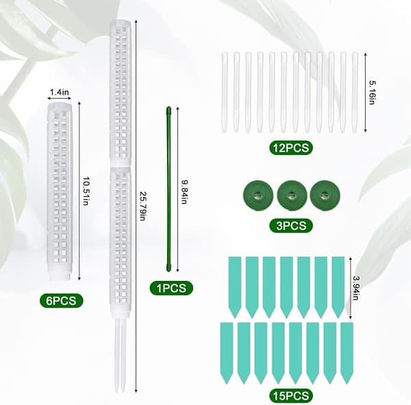 Mossstavar för Monstera-växter, 15,6\" Stapelbara Mossstavar i Plast