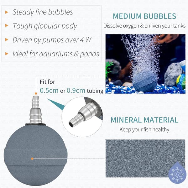 Akvarium 5cm Luftstenkula Bubbeldiffusor Släppverktyg för Luft