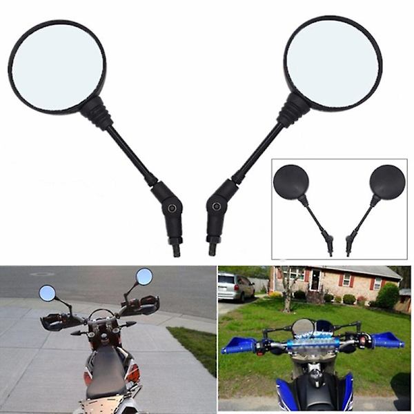 1 Par Universal Vikbara Motorcykel Speglar 8mm