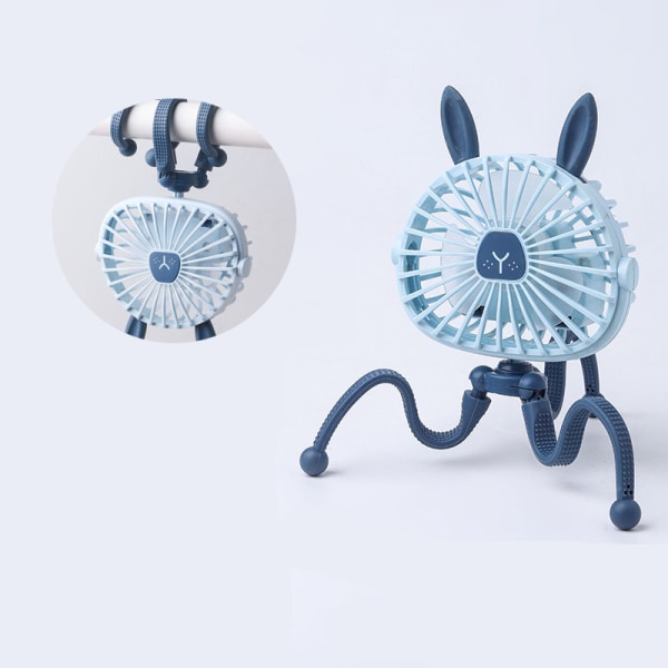 Desk Fan, Octopus Deformation Stand Mini Fan, Silent Blue Mini US