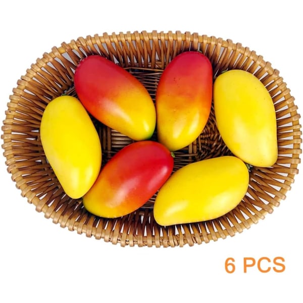 6 Stk Kunstige Mango Simulering Falske Frugter Hjem Indretning Foto