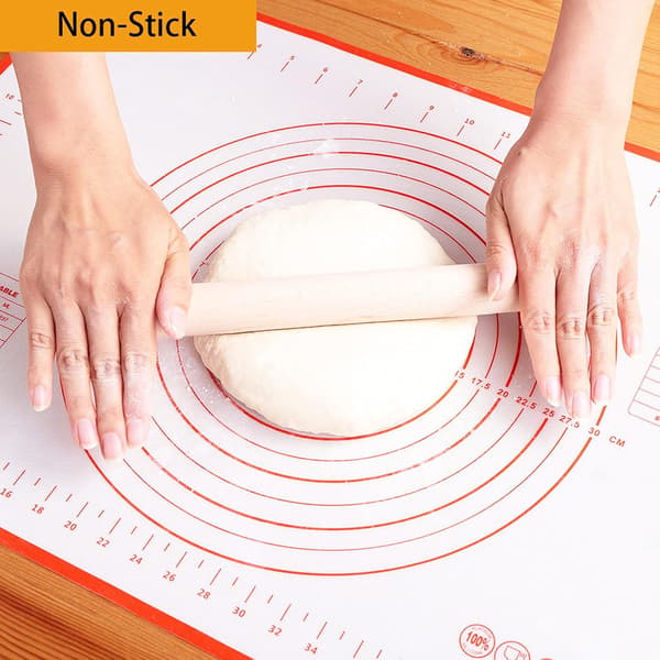 Stor ekstra tykk silikon bakematte, non-stick kjevlematte