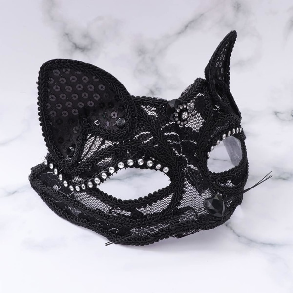 Spetshalva för par Fox Half Face Vintage Half Face Masquerade