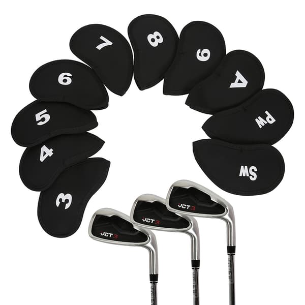 10 stk. Sorte Neopren Golf Jern Covers Sæt
