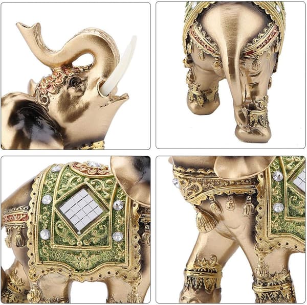 Lucky Elephant M）, Akozon Lucky Elephant Statue Feng Shui Green E