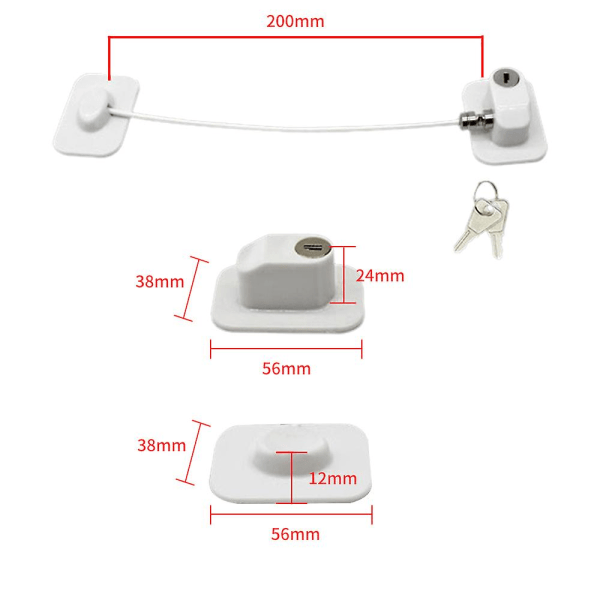 Børnesikringslås med nøgle til køleskab, skab, vindue