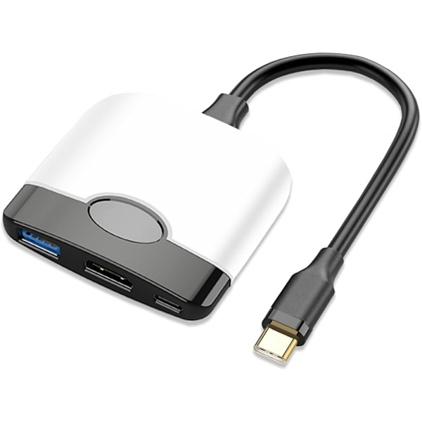 Bærbar Switch Dock til Nintendo Switch HDMI Adapter (Sort og Hvid), Rejse Dock 3-I-1 Switch Docking Station Switch USB C til HDMI