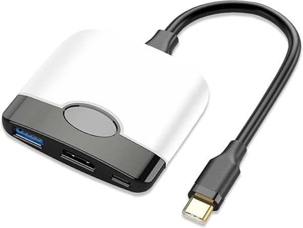 Portabel Switch Dock för Nintendo Switch HDMI-adapter (svart och vit), resedocka 3-i-1 Switch Dockningsstation Switch USB C till HDMI