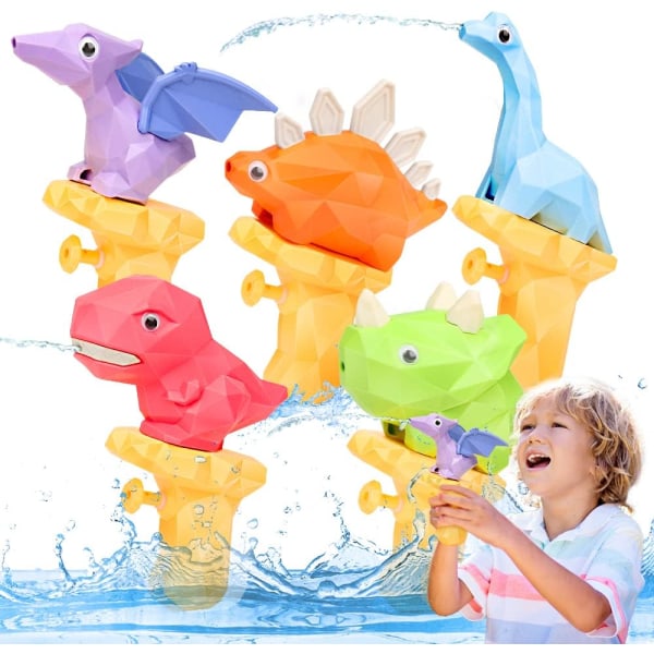 5pcs Dinosaurs Water Gun Bath Toys Gifts for Kids 3 4 5 Years Old