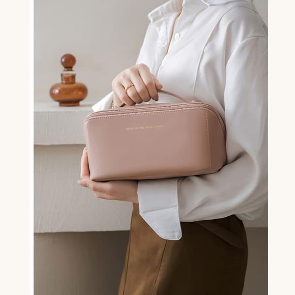 Stor Toilettaske - Perfekt til Rejser - Makeup Taske Pink