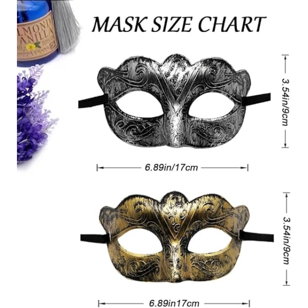 2 styks karnevalsmaskermasker, maskeradekarnevalsmasker