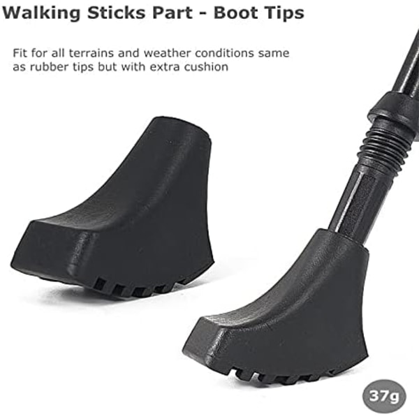 4 Pack Gummi Walking Stick Tips för vandringsstavar - Gummifötter f