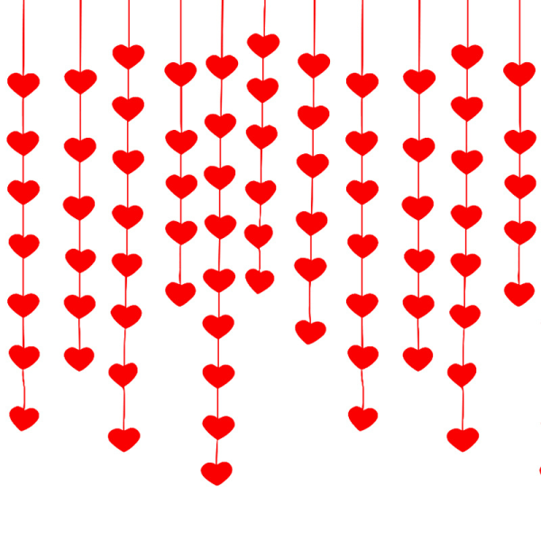 160 punaista sydäntä huopaseppeleitä - ei tee itse - ystävänpäivän punainen sydän