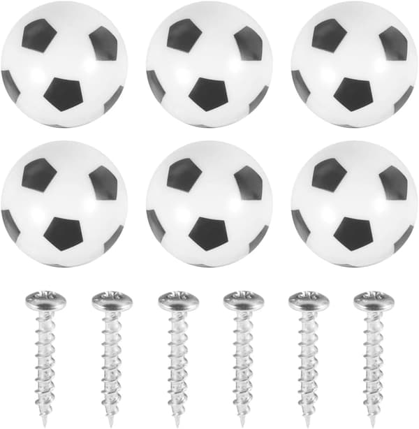 Fotball Sport Tema Kommode Skuffeknotter Sett med 6, Møbel D