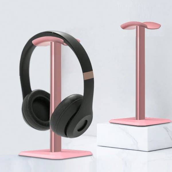 Hodemmontert Hodetelefonstativ Rosa, Aluminium Desktop Legering Hodetelefon Displaystativ