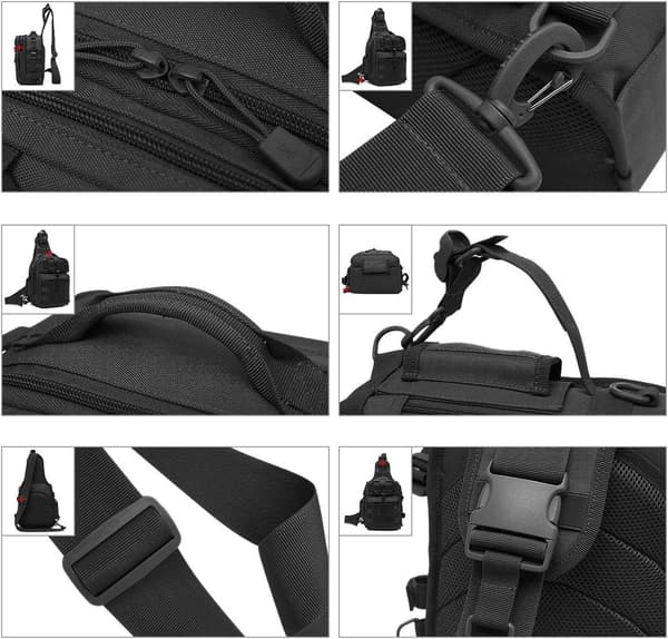 Taktisk Sling Brystpakke Molle Daypack Mini Ryggsekk Angrepspakke