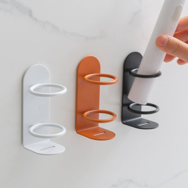 2-pack Elektrisk Tandborsthållare (Svart), Väggmonterad Metall