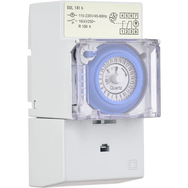 24-timers mekanisk timer Minimum timer 30 minutters timer Skinnemontering