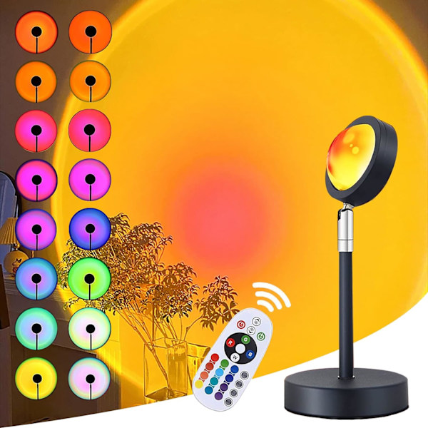 Solnedgångslampa, Heminrednings Projektorlampa med 16 Färger 4 Lägen, C
