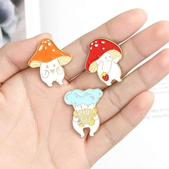 Svamp Enamel Pins för Ryggsäck Kläder Hattar Smycken Set