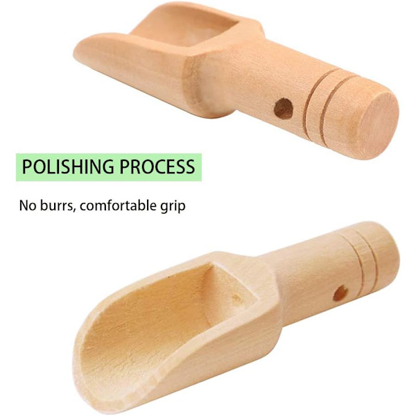 Mini Träsked, 12 st 7,8 cm Små Saltskedar, Badträsked