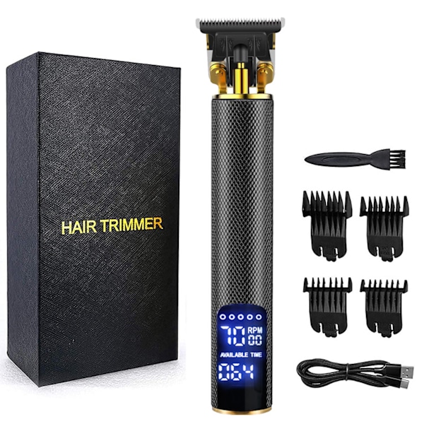 Hårtrimmer, skäggtrimmer för män, laddningsbar precisionstrimmer