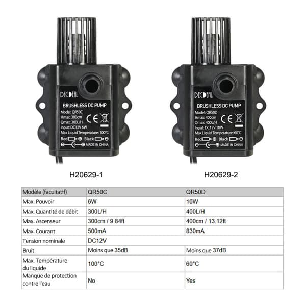 De Dier tyst borstlös DC-vattenpump, flödeshastighet 250L/H