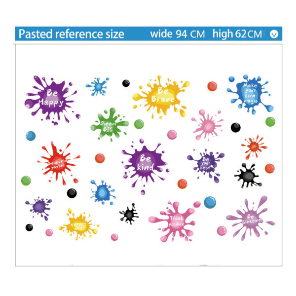 Inspirerande citat väggdekaler färgglada bokstäver väggdekaler akvarellfärg utbildning