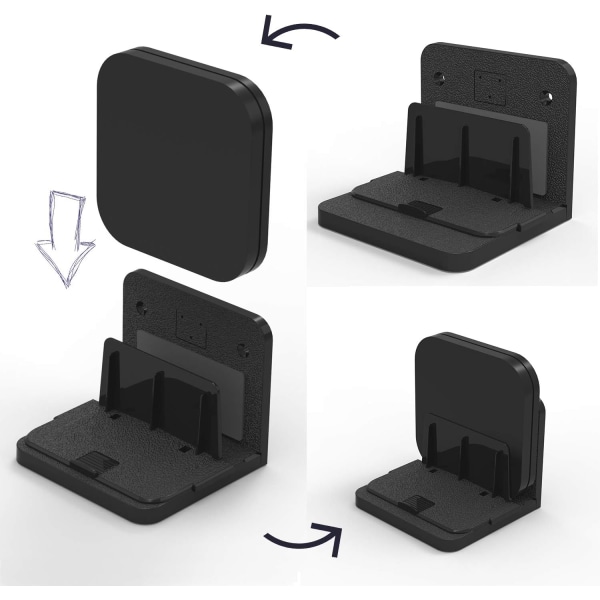 (Svart) Universal väggmonterad TV-box/switch och hub/router/modem