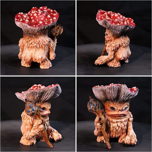 Fairy Mushroom Monster Shaman Wizard Trold Statue Miniature Fairy