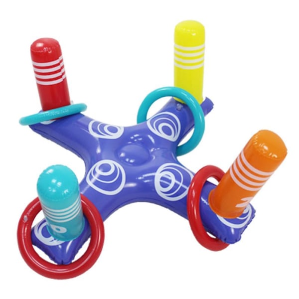 Uppblåsbar Ring Toss Pool Game Toys Flytande poolring med 4 st